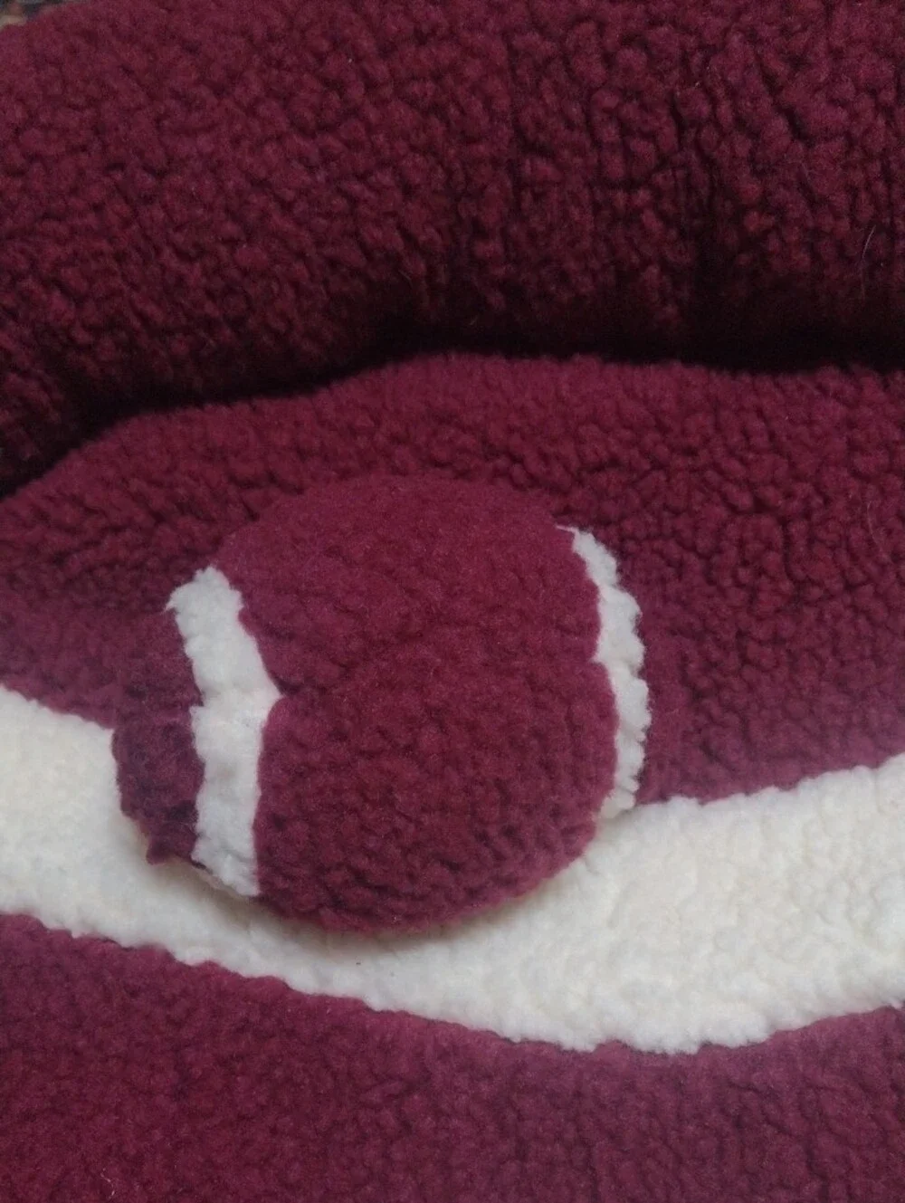 Slumber Pet Burgundy & Cream Plush Pet Bed